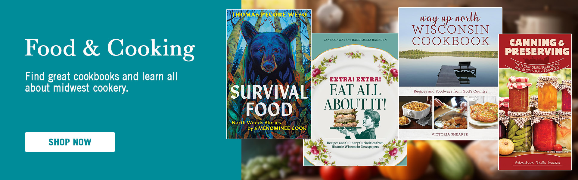 WHS online store banner promoting the "Food & Cooking" collection.